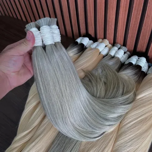 Cabelo Humano Vietnamita Loiro Mesclado da Cabelove | Up Hair, fios 100% humanos e naturais, tonalidade loiro mesclado com nuances sofisticadas, brilho intenso e pontas cheias para alongamentos e mega hair premium.