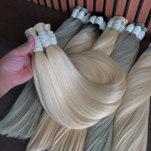 Cabelo Humano Vietnamita Loiro da Cabelove | Up Hair, fios 100% humanos e naturais, tonalidade loira uniforme, brilho intenso e pontas cheias para alongamentos e mega hair premium.