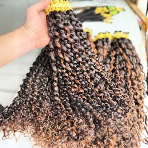 Cabelo humano indiano cacho 2 morena iluminada premium para mega hair volumoso e elegante